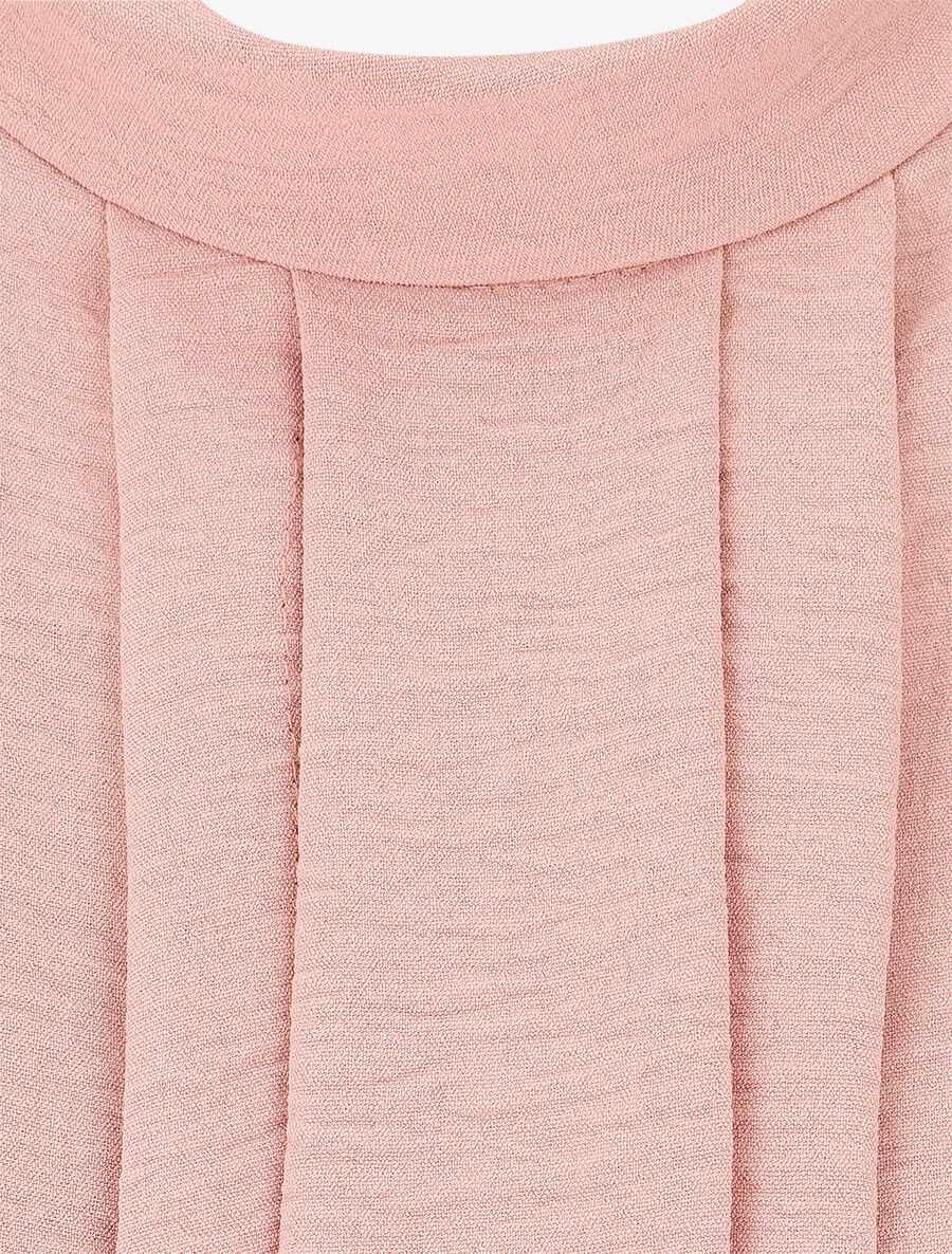 Top sans manches à dentelle et detail plissé - Rose - 3