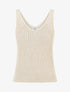 Débardeur côtelé en maille à col V - Beige - 1