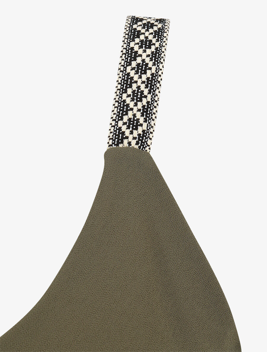Top uni à bretelles imprimé aztèque - Kaki - 3
