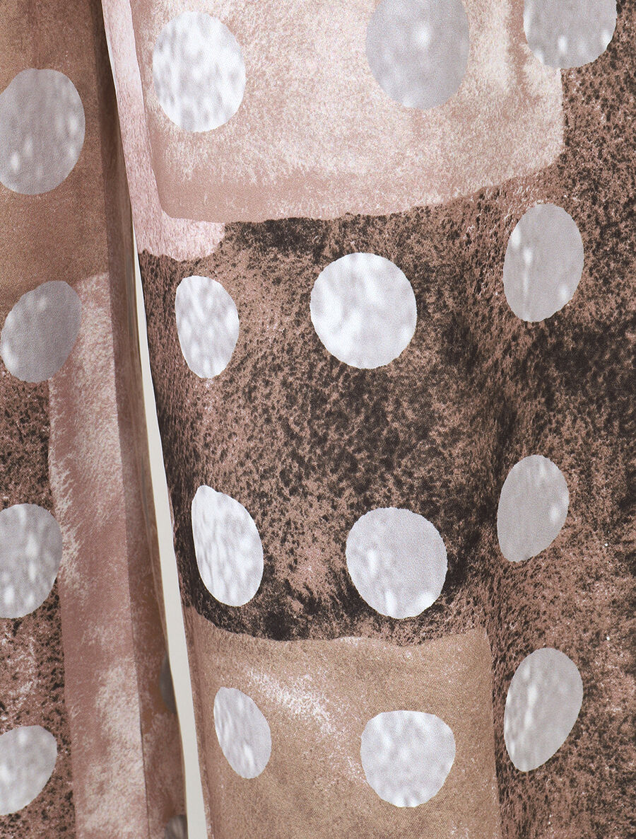 Pantalon fluide à imprimé cercles - Taupe - 3