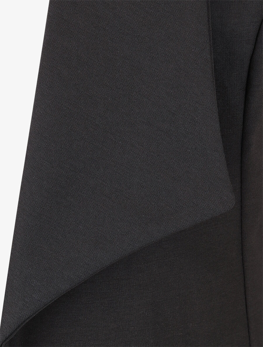 Veste en coton à col droit - Noir - 3