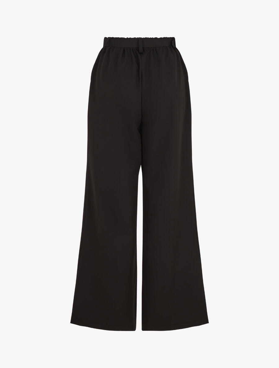 Pantalon ample à taille élastiquée - Noir - 2