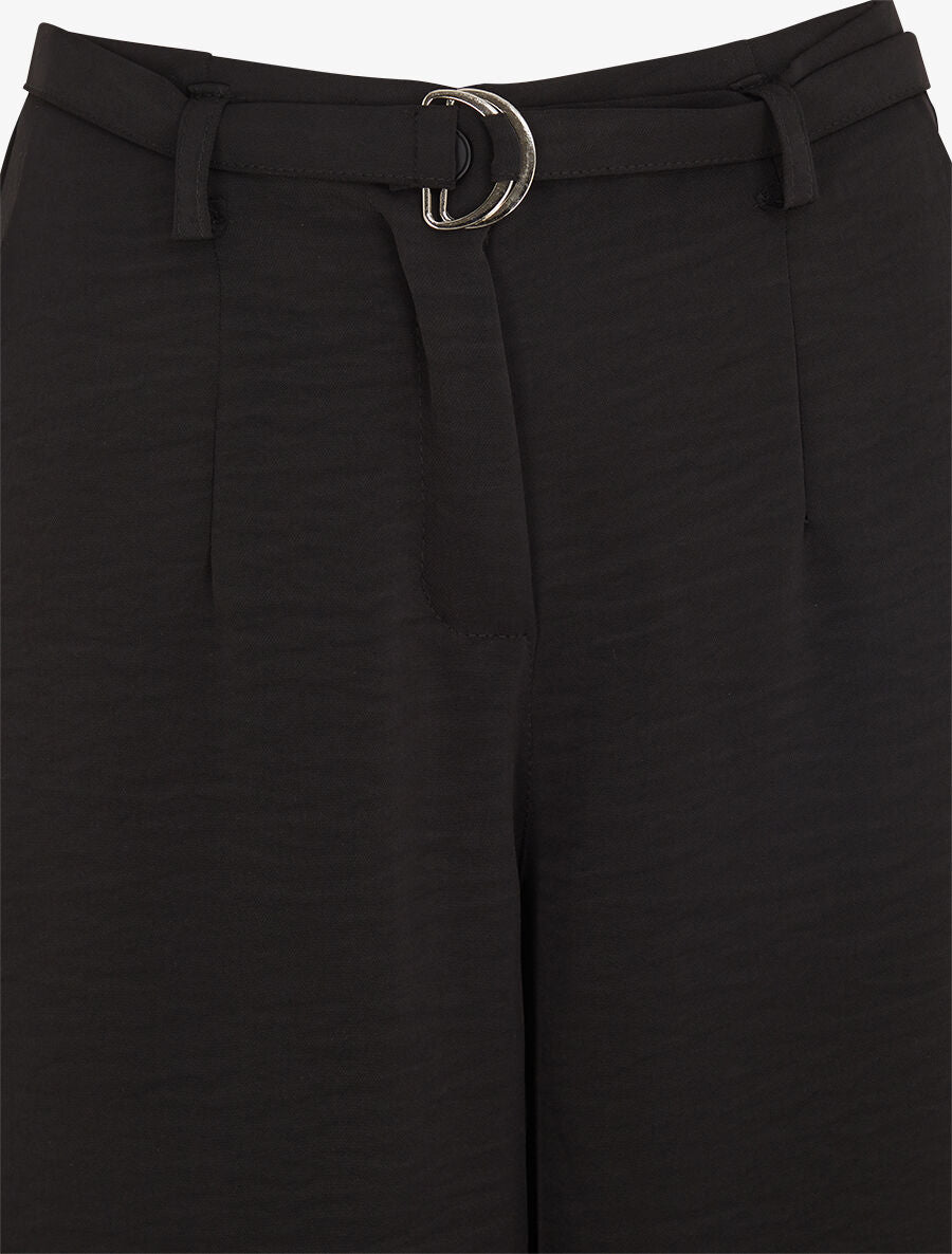 Pantalon ample taille haute uni - Noir - 3