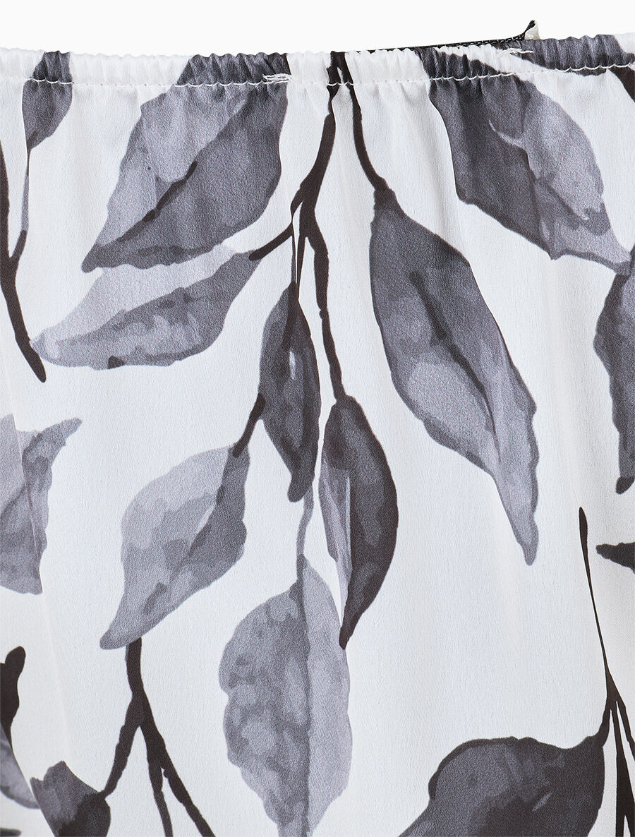 Body style caraco imprimé feuilles - Noir - 3