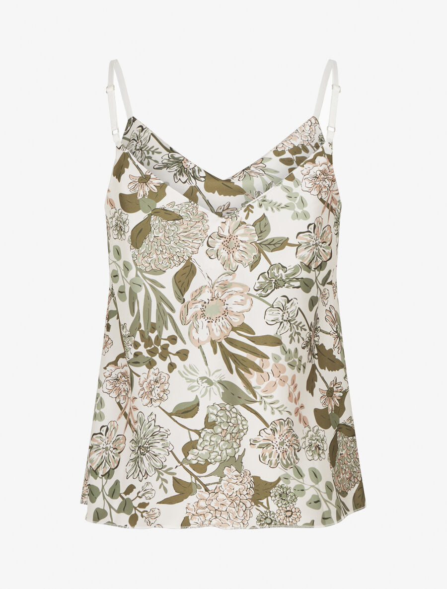 Caraco satiné imprimé floral - Kaki - 2