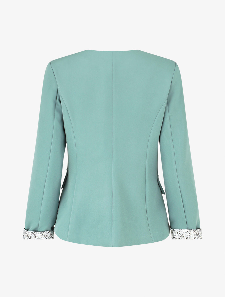 Blazer uni à 1 bouton - Vert d&