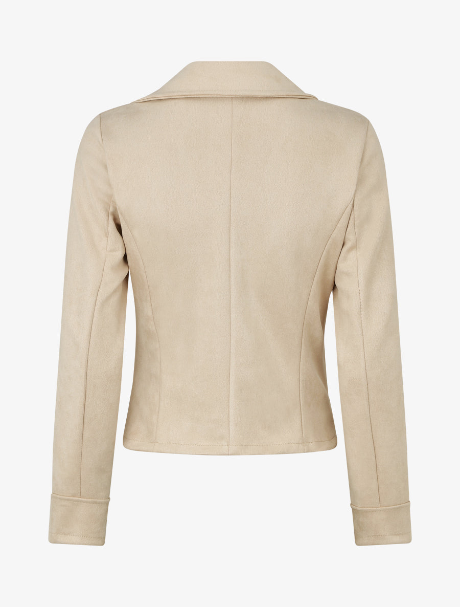 Veste en suédine style perfecto - Beige