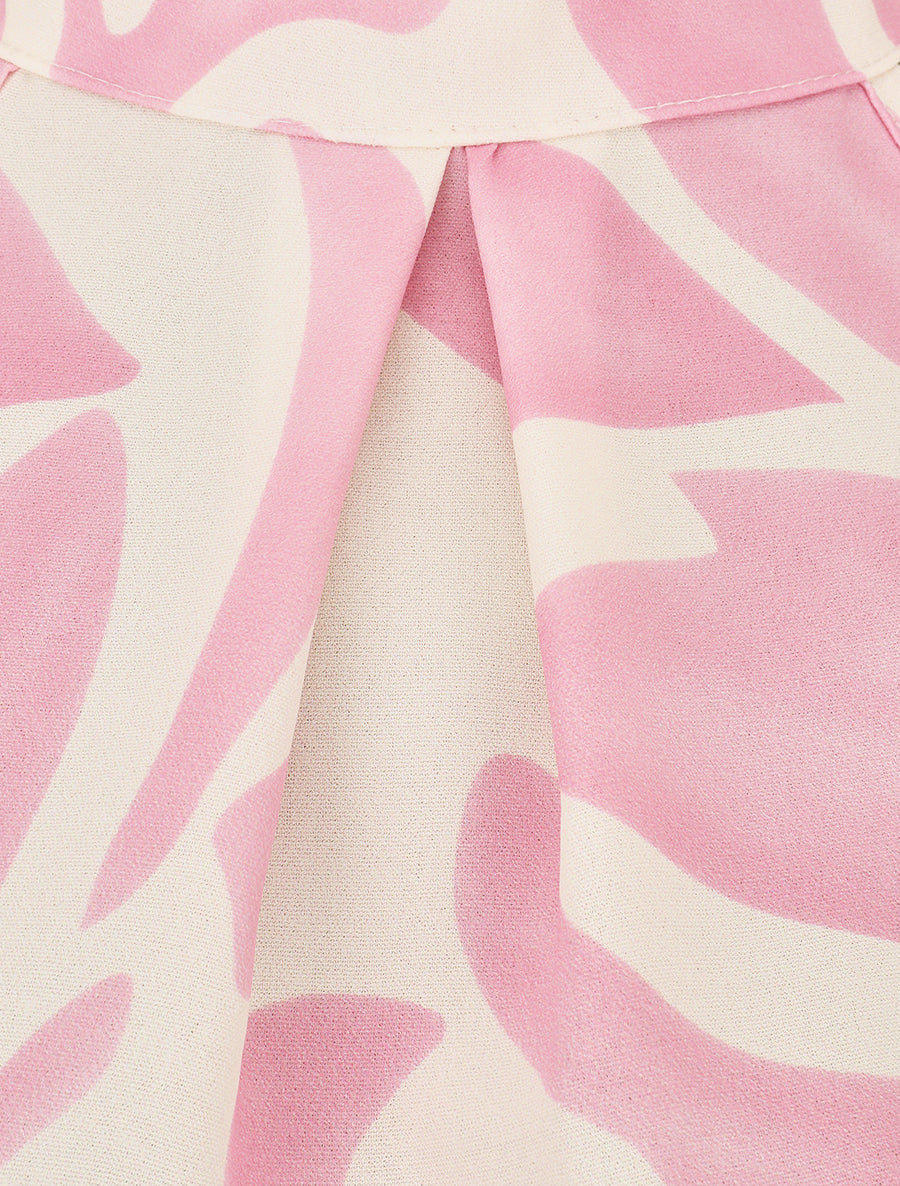 Robe imprimé abstrait à col américain - Rose - 3