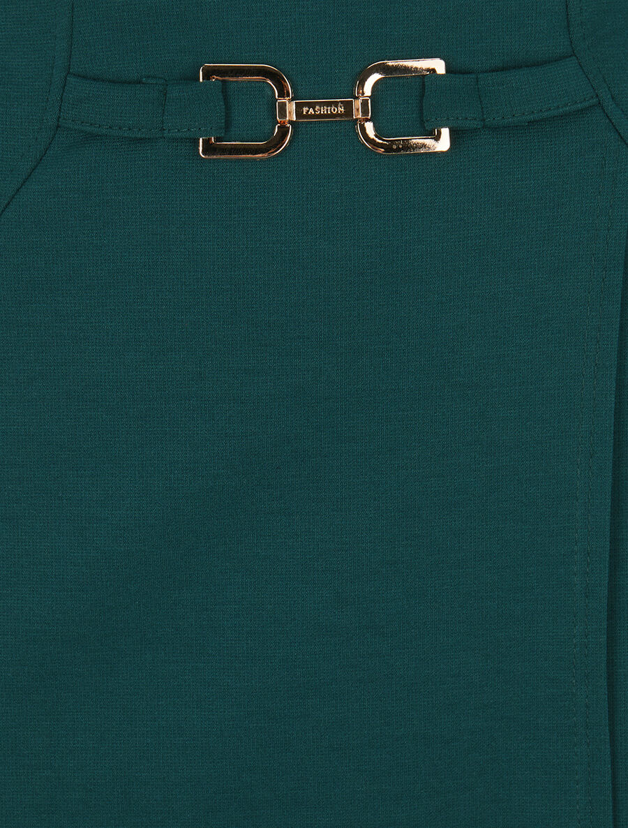 Jupe courte portefeuille - Vert sapin - 3