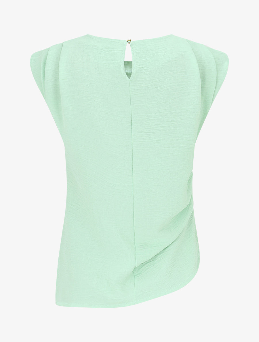 Top asymétrique effet drapé - Vert d&