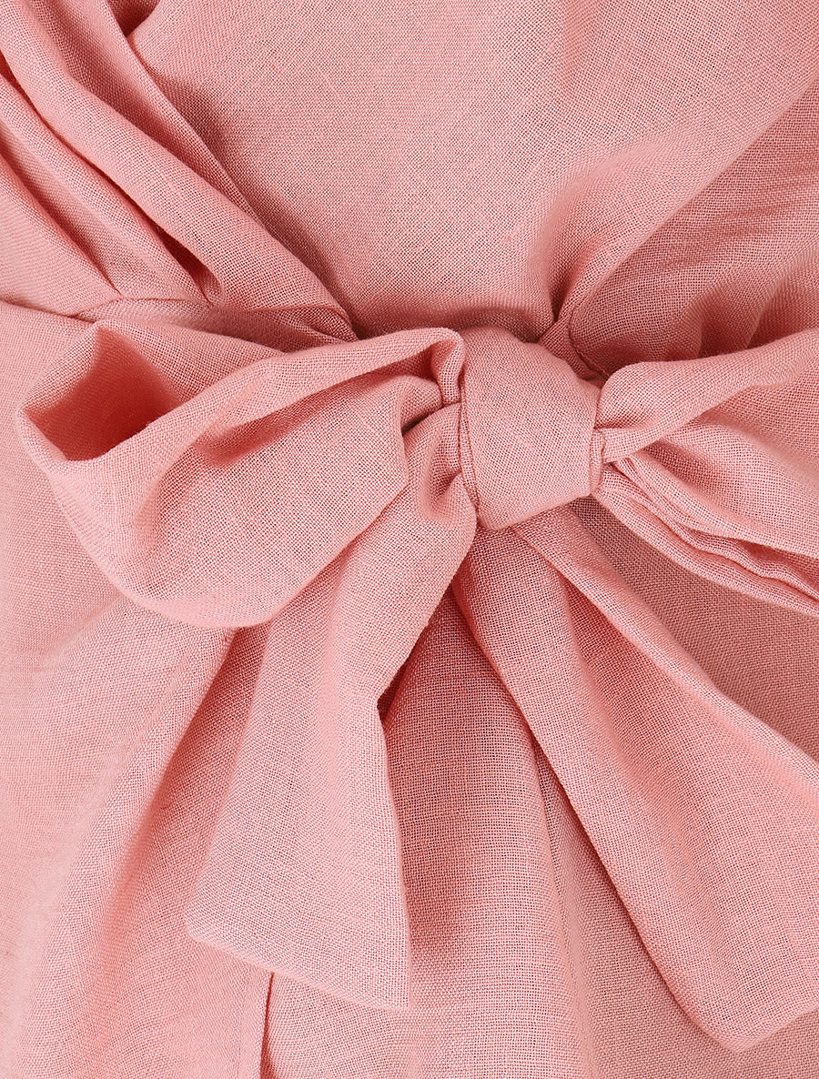 Blouse manches courtes à col cache-coeur - Rose - 3