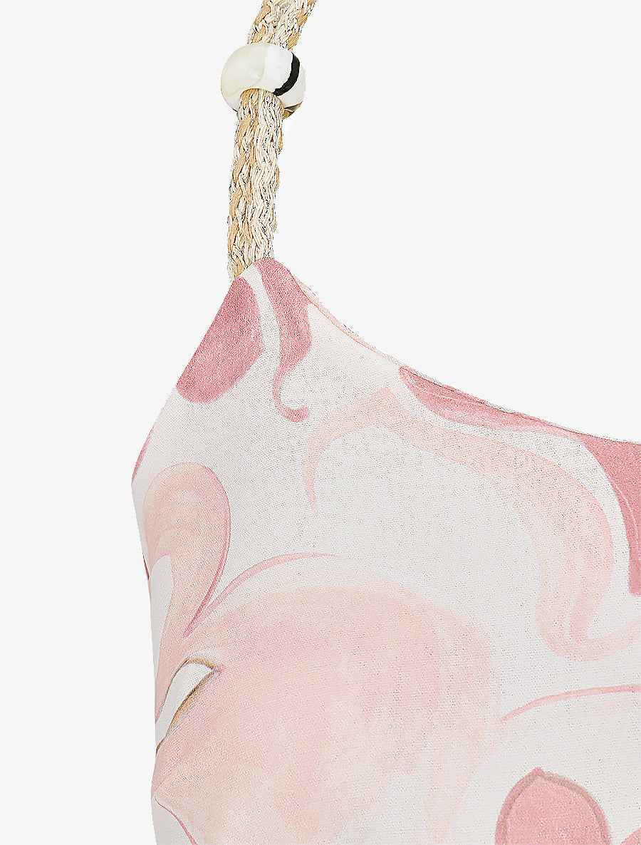 Robe à bretelles imprimé abstrait - Rose - 3