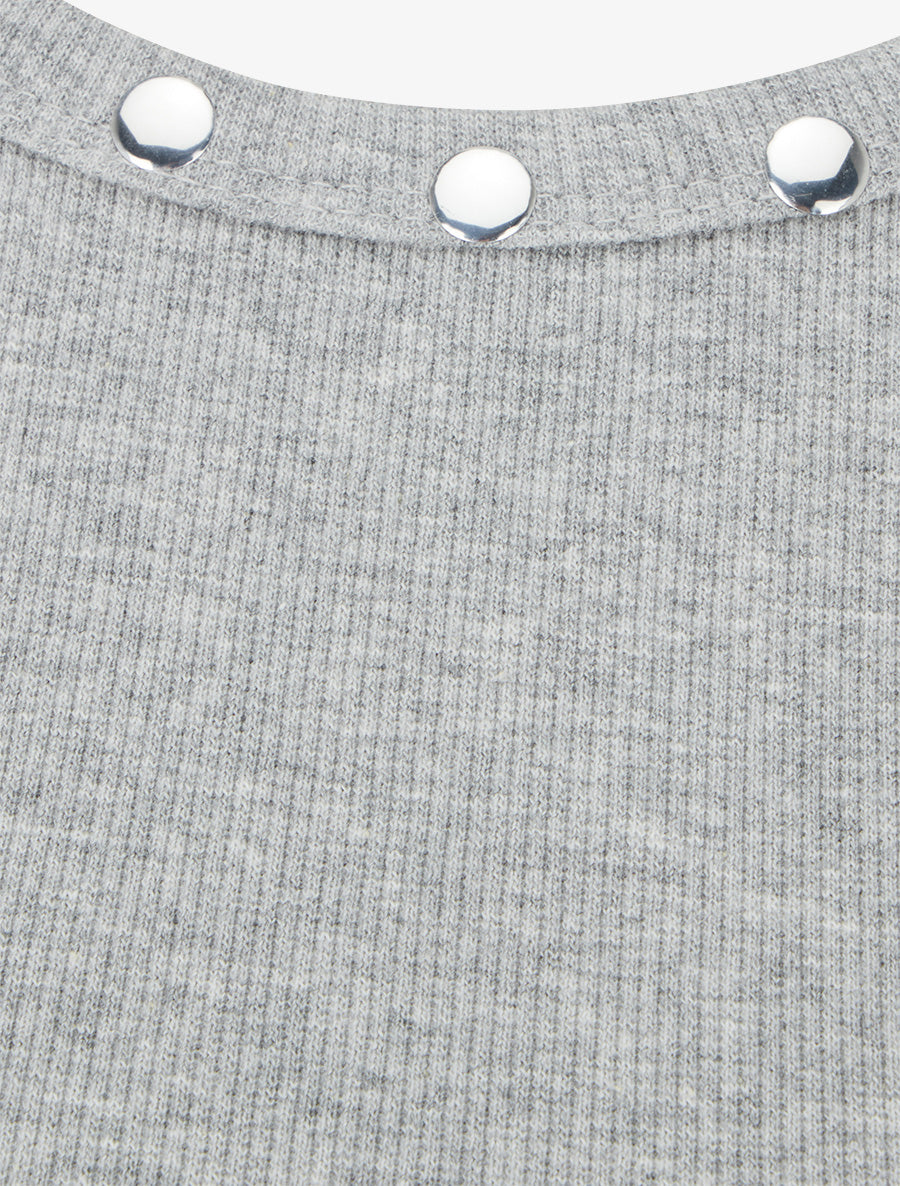 Crop top côtelé cloutés - Gris - 3