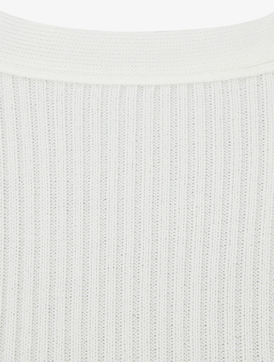Crop top uni côtelé - Blanc - 3