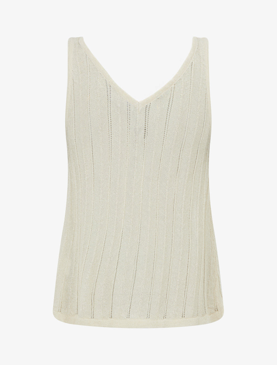 Débardeur en maille fine côtelée - Beige - 2