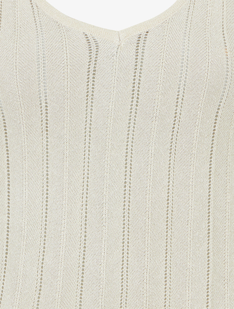 Débardeur en maille fine côtelée - Beige - 3