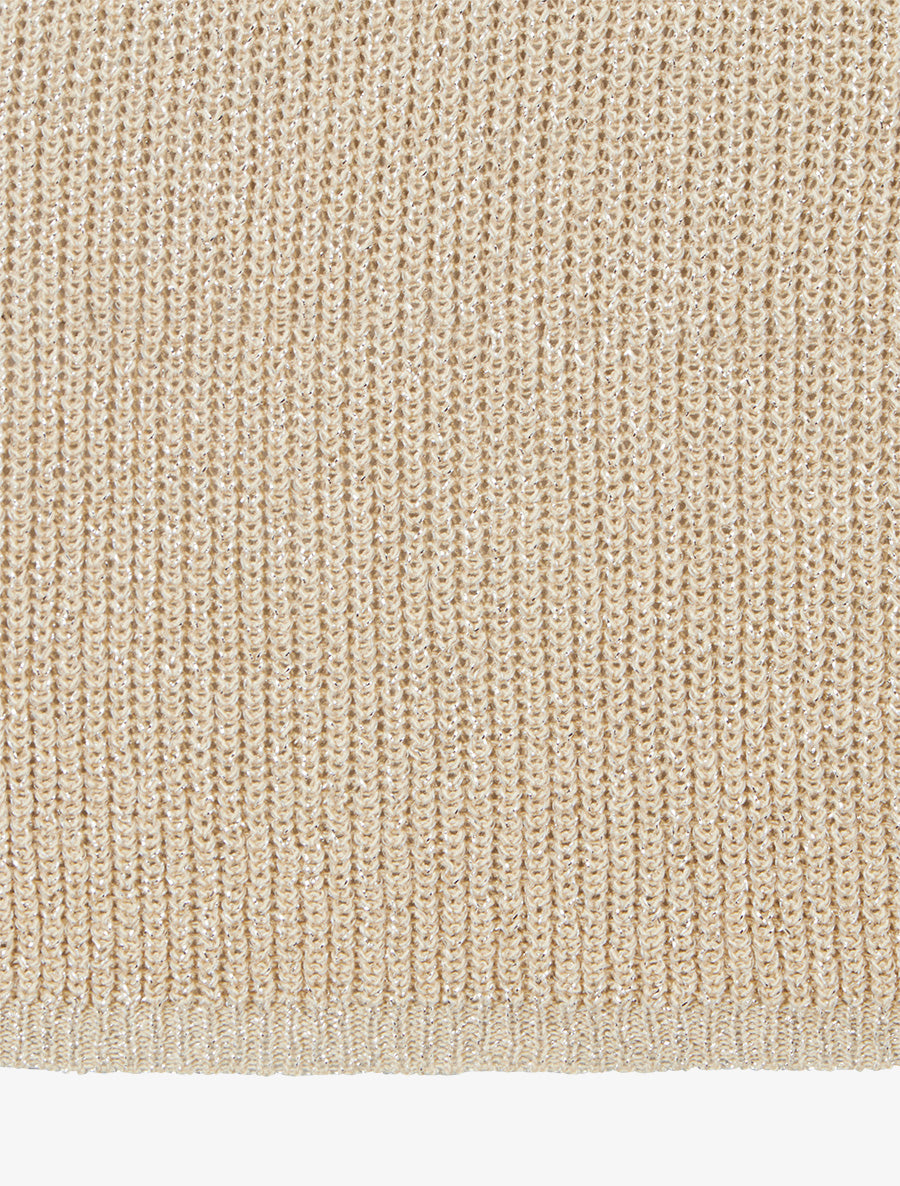 Débardeur à col V en maille irisée - Beige - 3