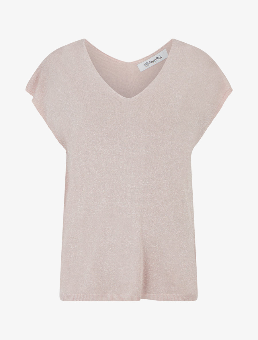 Top irisé à emmanchure basse - Rose pâle - 1