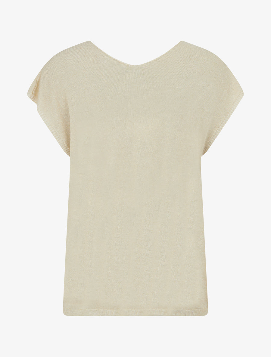 Top irisé à emmanchure basse - Beige - 2