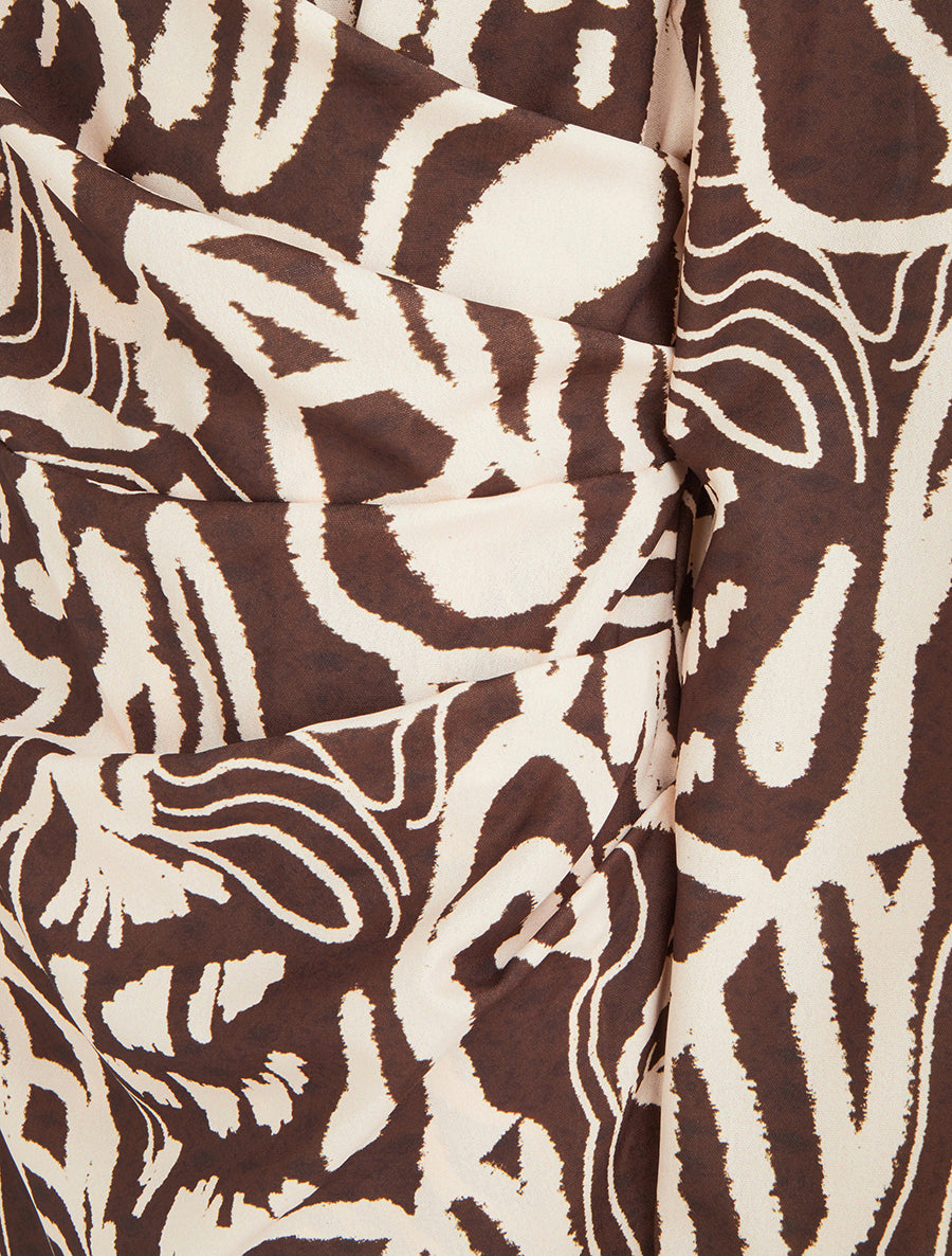 Robe portefeuille imprimé fantaisie - Chocolat - 3