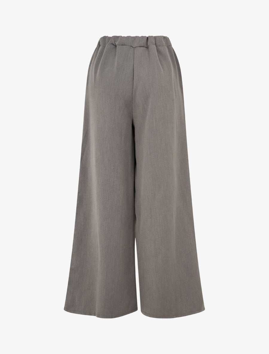 Pantalon ample à lien imprimé graphique - Gris - 2