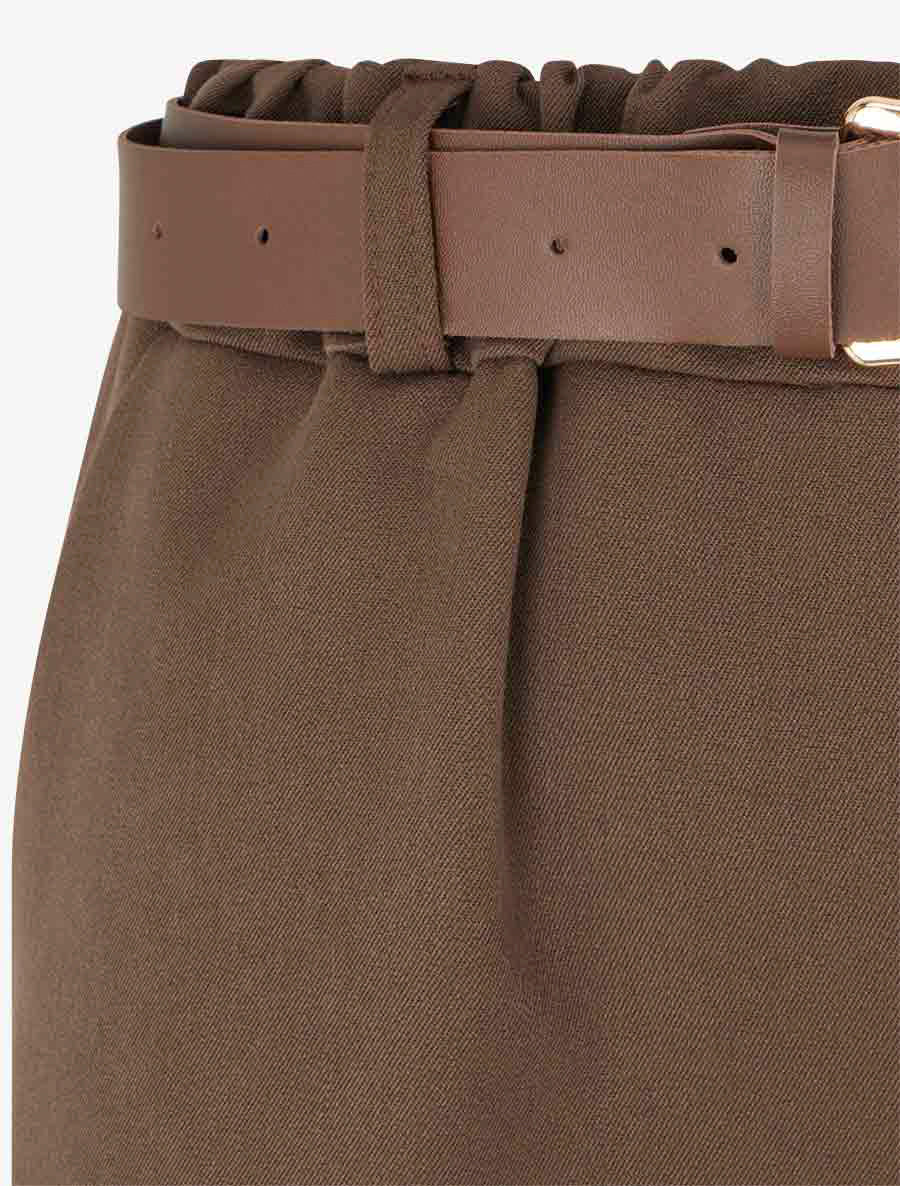 Pantalon ample à revers - Marron - 3