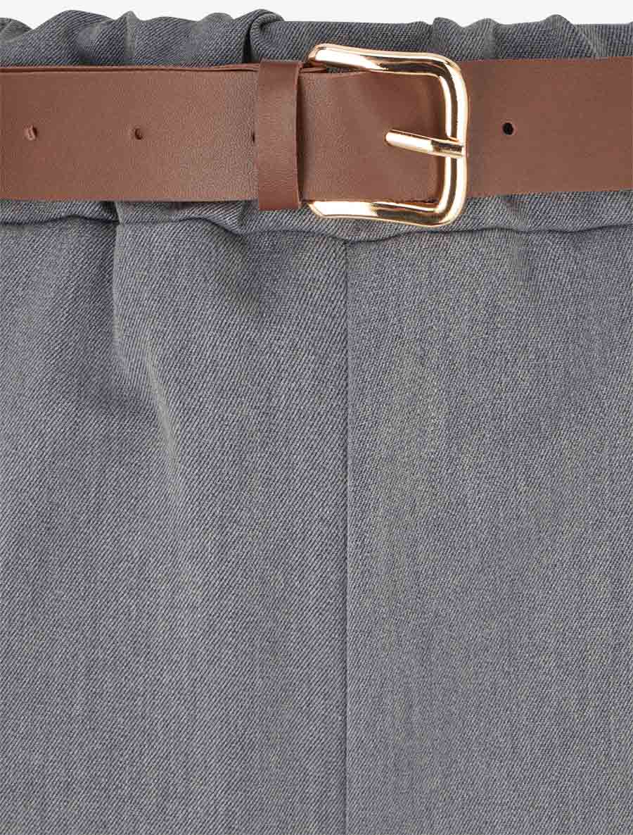 Pantalon ample à revers - Gris - 3