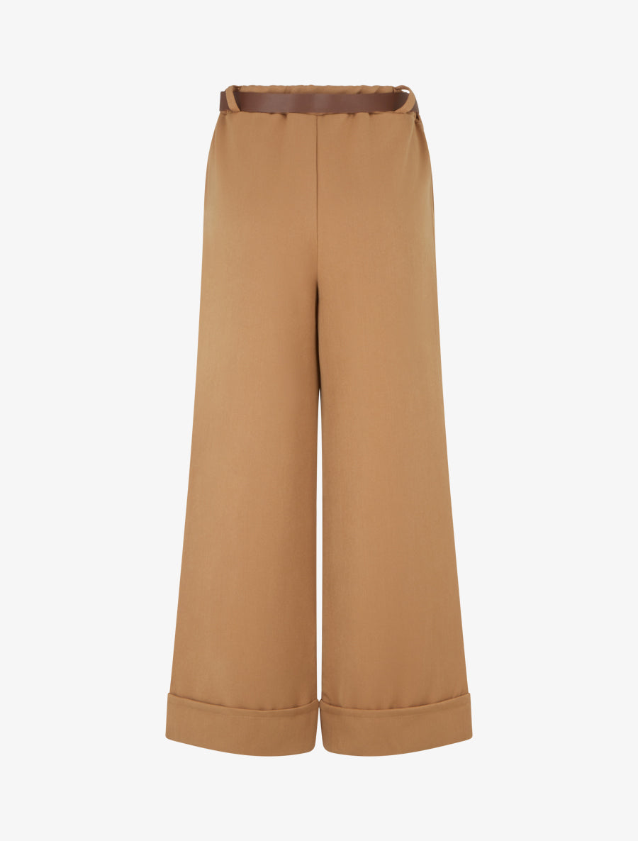 Pantalon ample à revers - Camel - 2