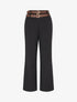 Pantalon droit à double ceintures - Noir - 1
