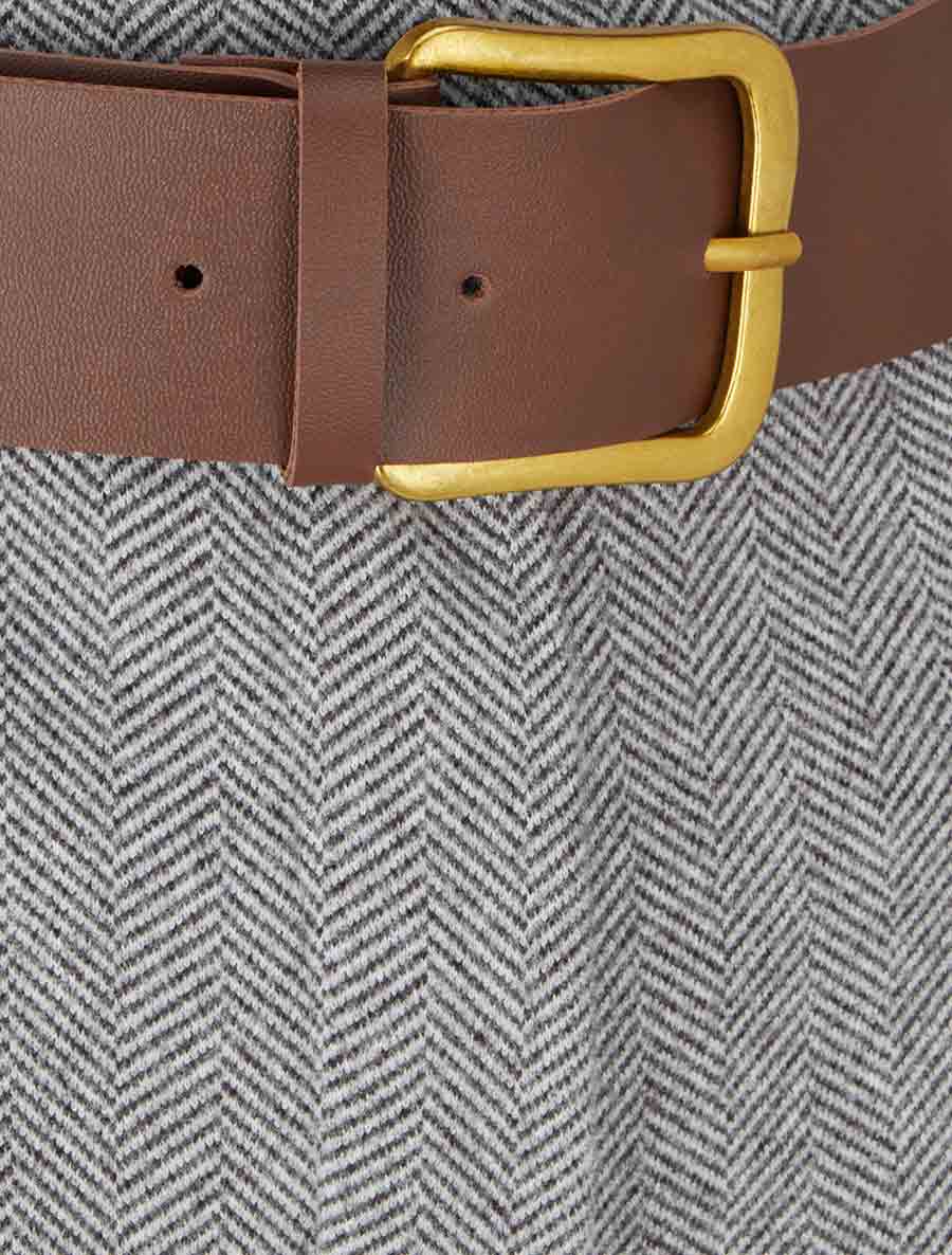 Pantalon ample imprimé chevron - Gris - 3