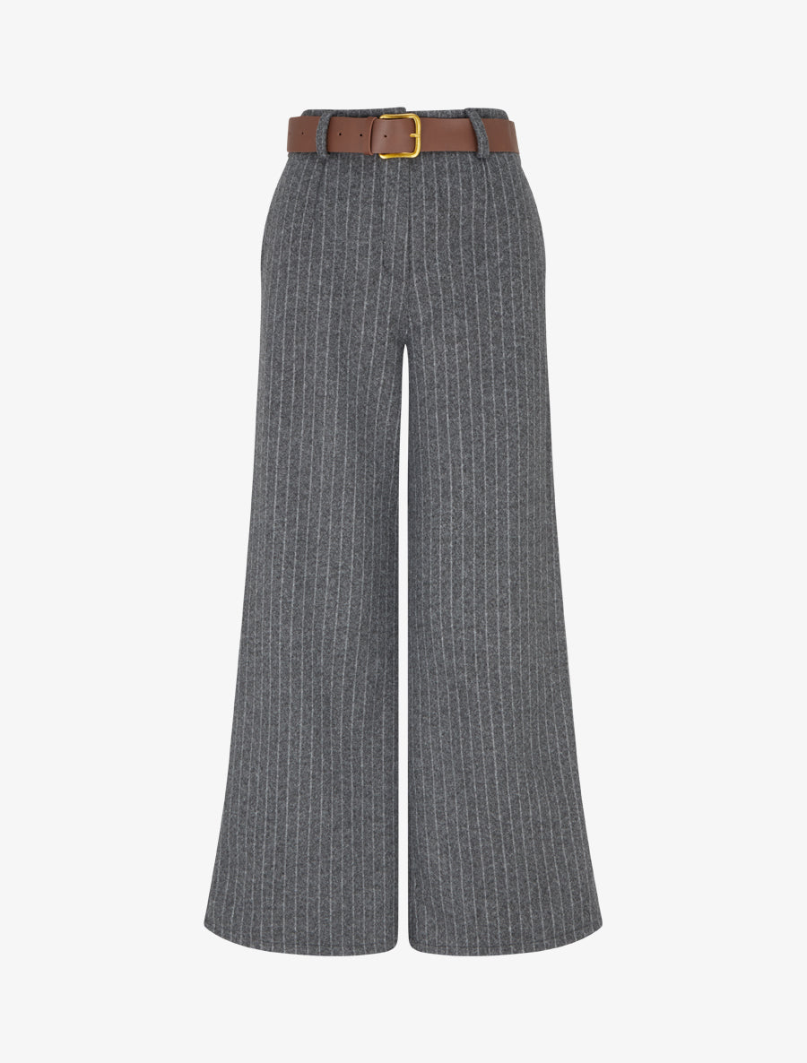 Pantalon ample à rayures - Gris foncé - 1