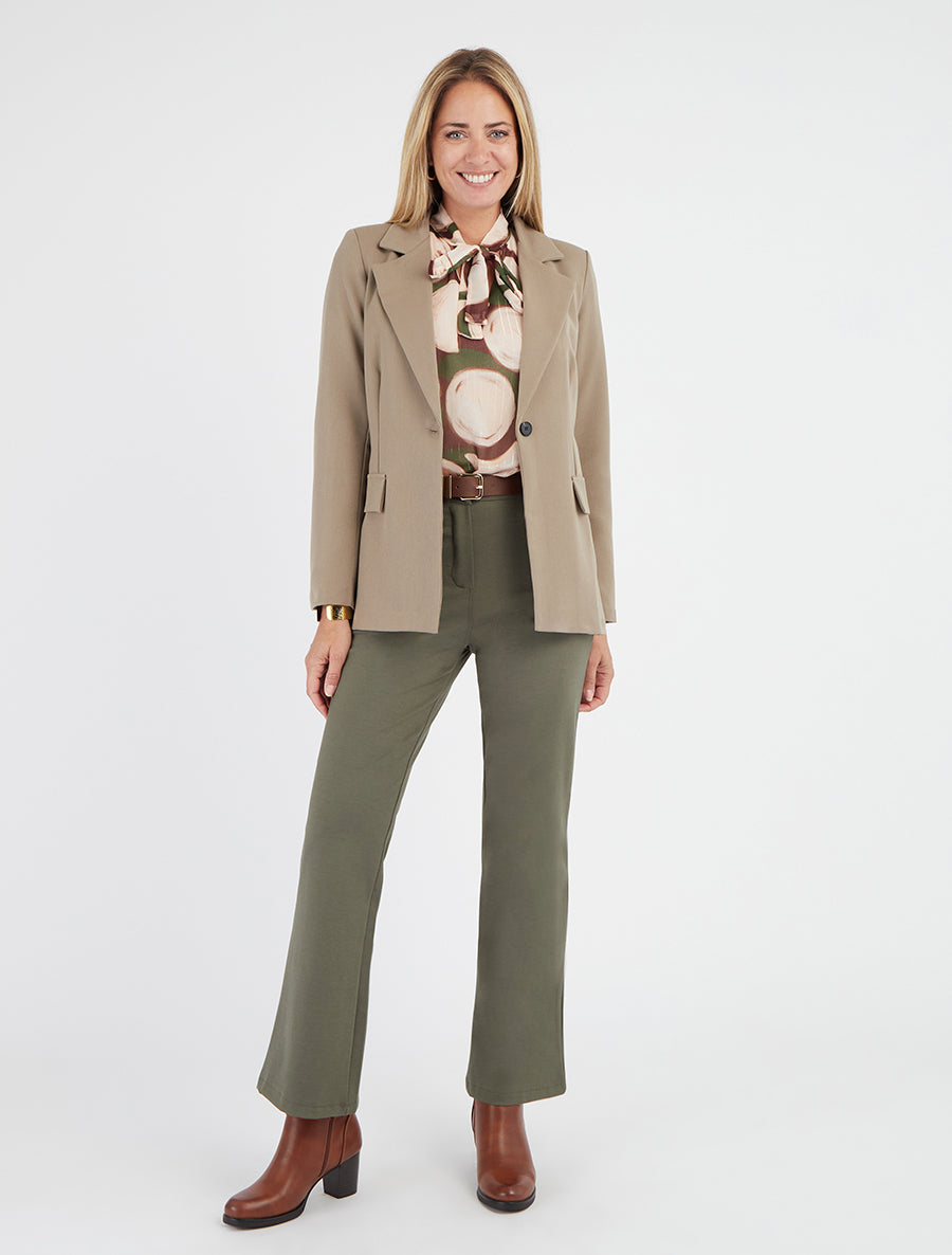 Blazer droit à épaulettes - Taupe - 8