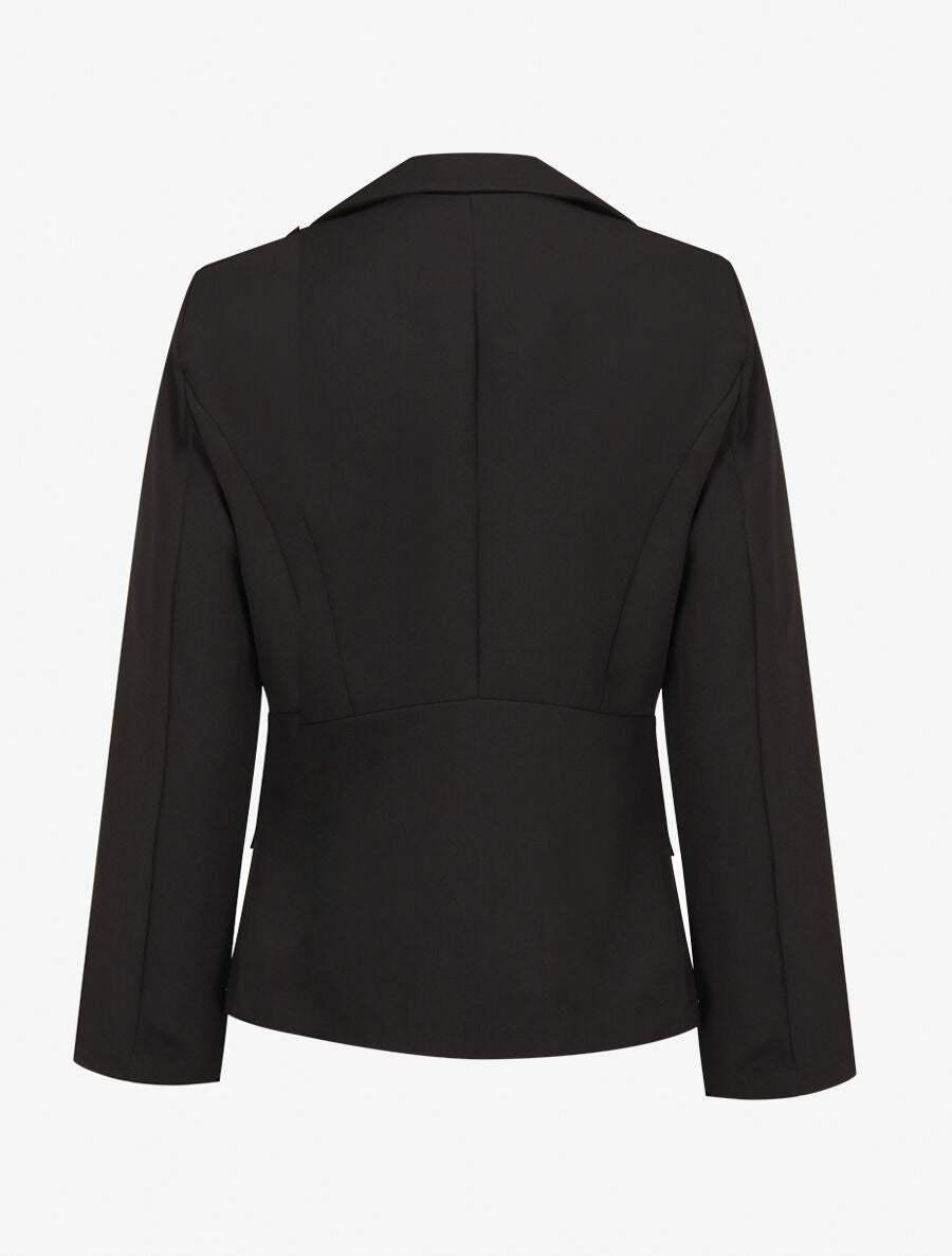 Veste asymétrique fermeture à 3 boutons - Noir - 2