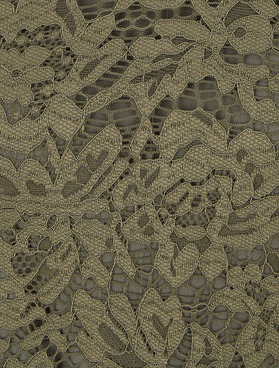 Top uni en dentelle - Kaki - 3