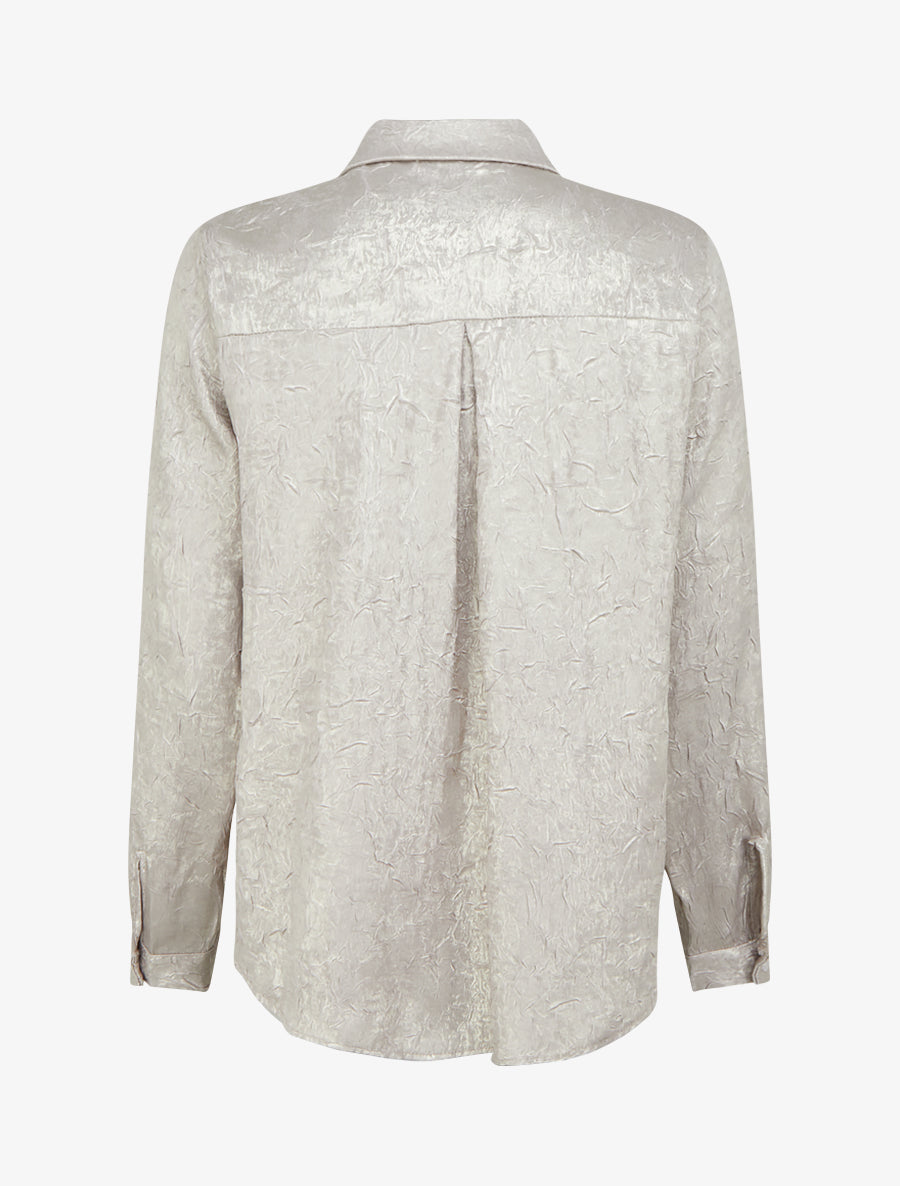 Chemise fluide effet froissé coupe droite - Beige - 2