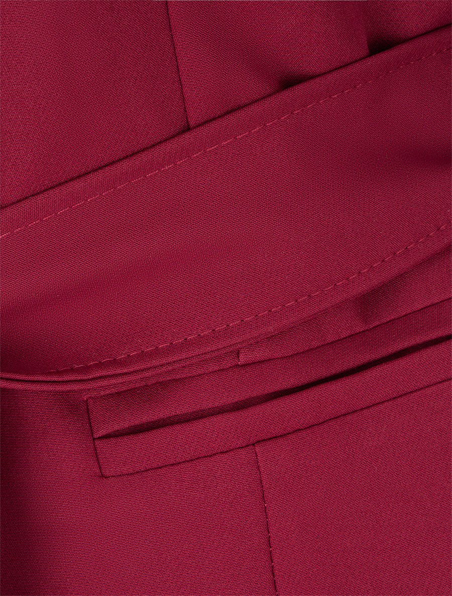 Blazer uni ceinturé - Lie de vin - 3