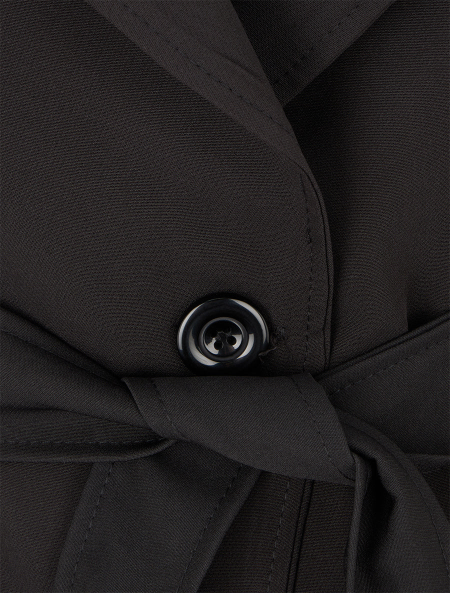 Blazer uni ceinturé - Noir - 3