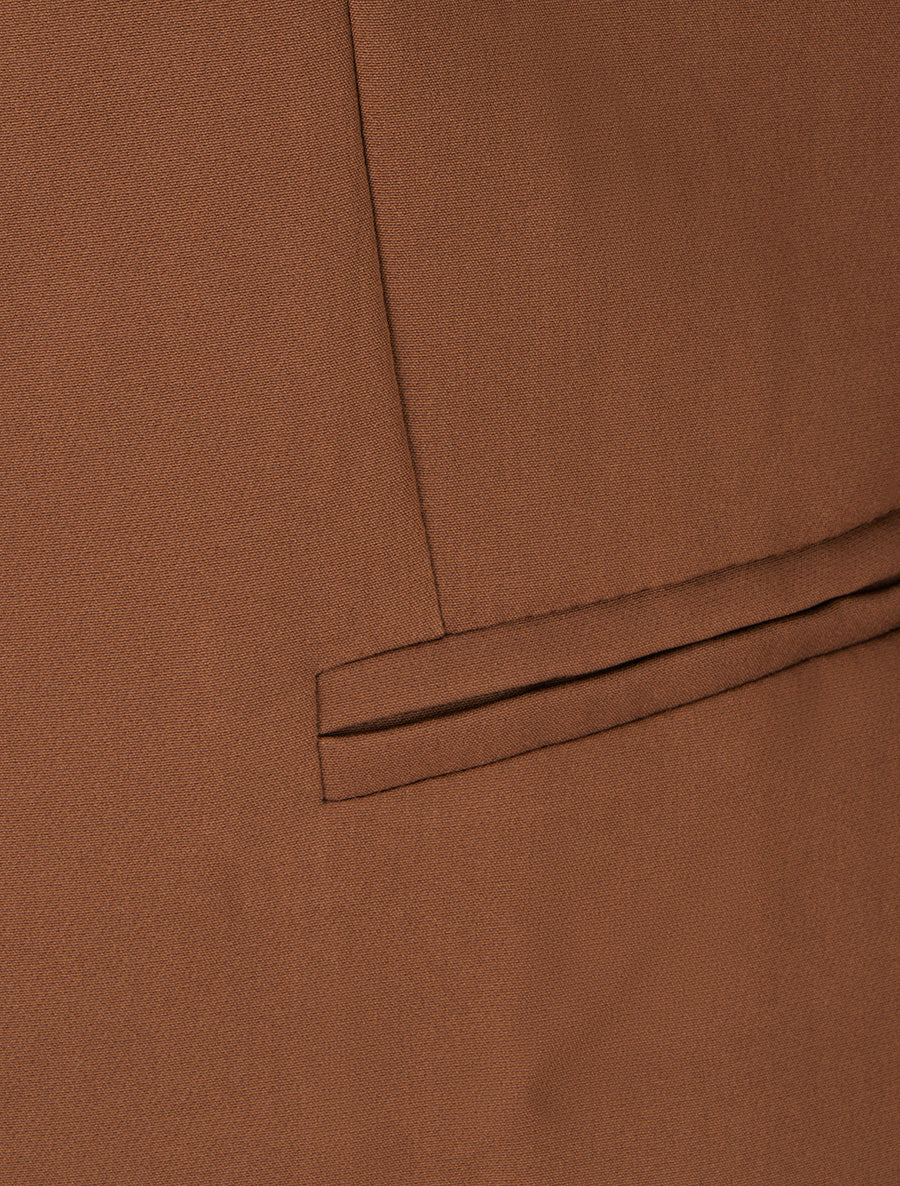 Veste droite à épaulettes - Marron - 3