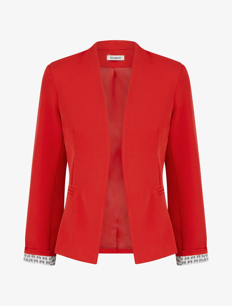 Veste droite à épaulettes - Rouge - 1