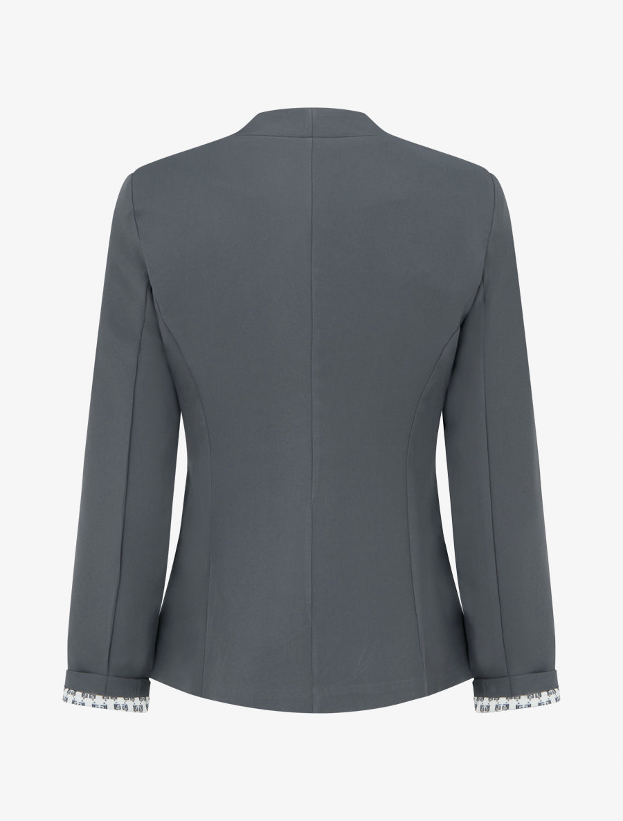 Veste droite à épaulettes - Gris - 2