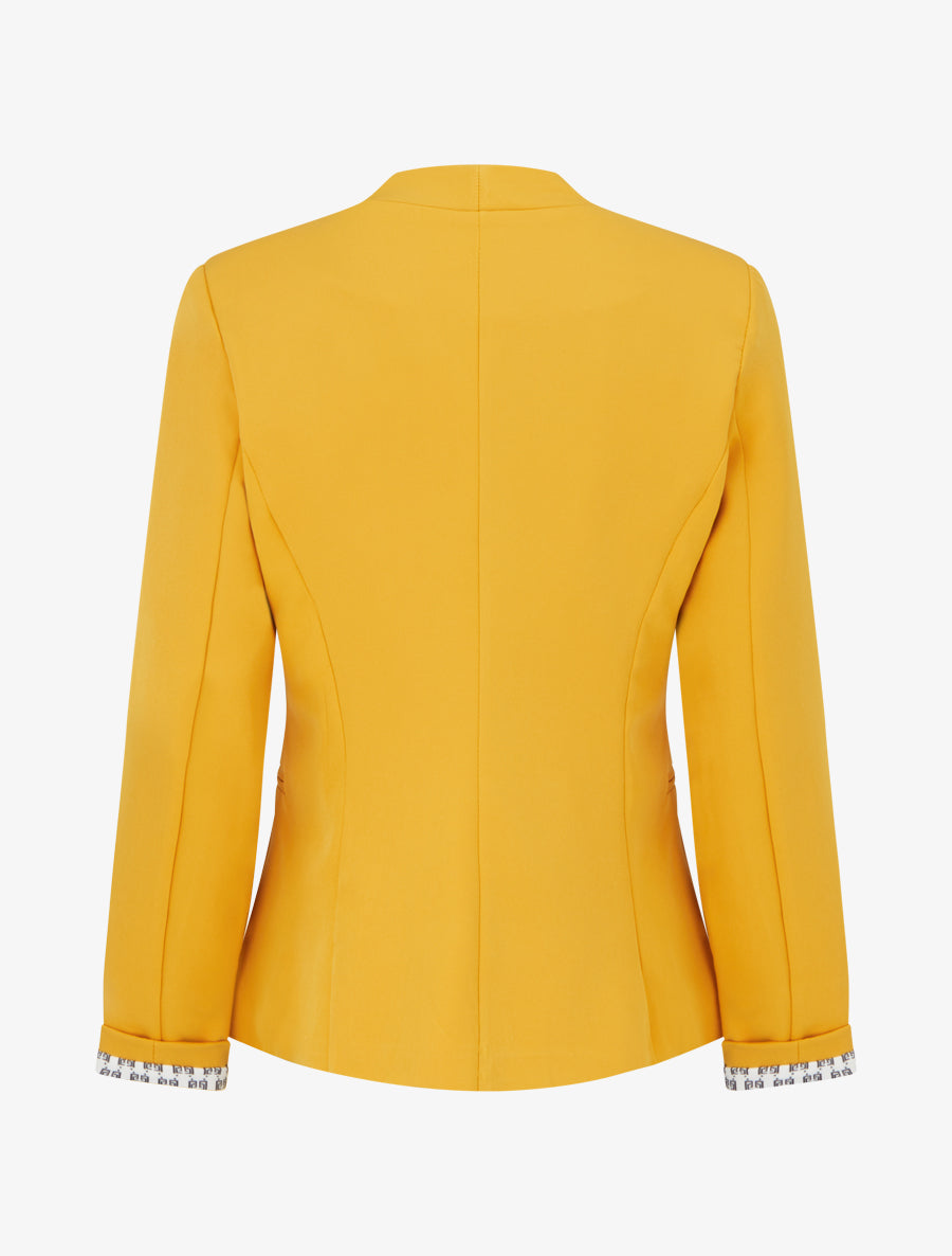 Veste droite à épaulettes - Jaune moutarde - 2