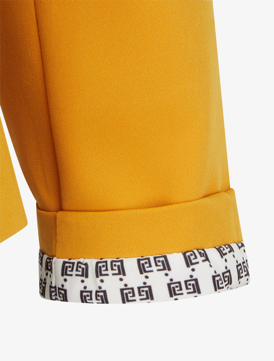 Veste droite à épaulettes - Jaune moutarde - 3