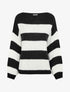 Pull en maille rayé bicolore - Noir - 1