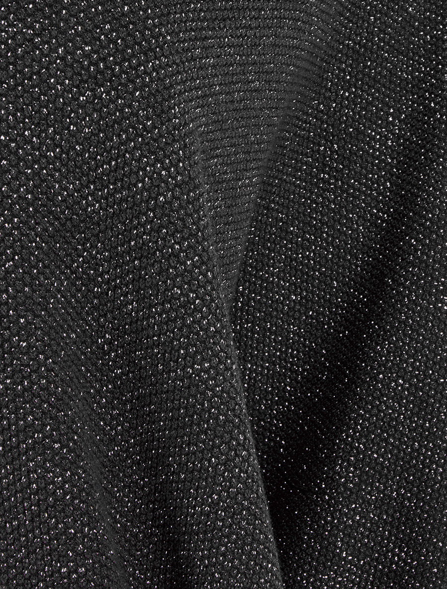 Gilet uni irisé à manches chauves-souris - Noir - 3