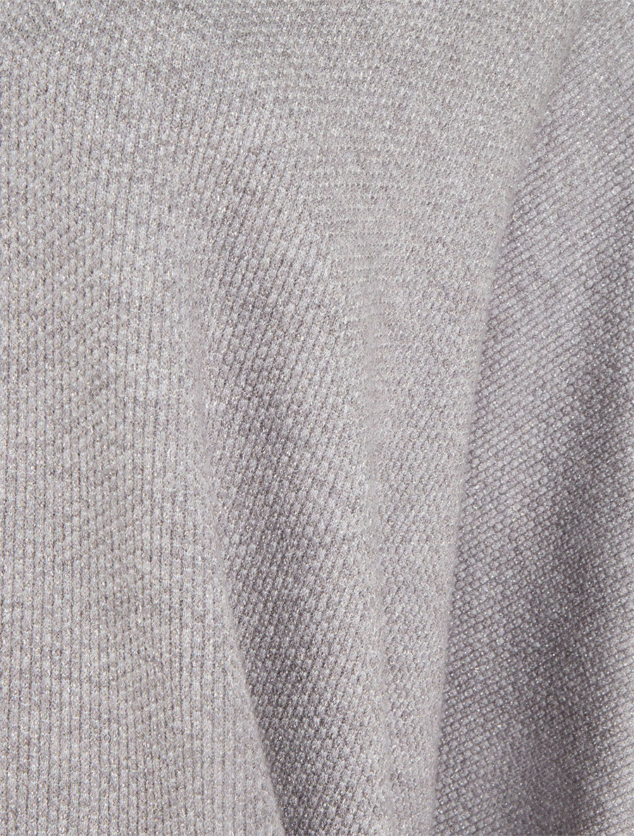 Gilet uni irisé à manches chauves-souris - Gris - 3