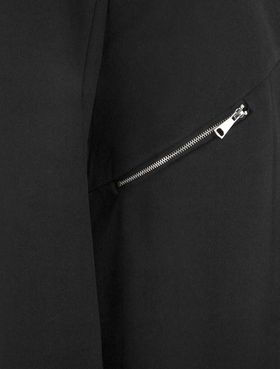 Veste mi-longue à zips - Noir - 3