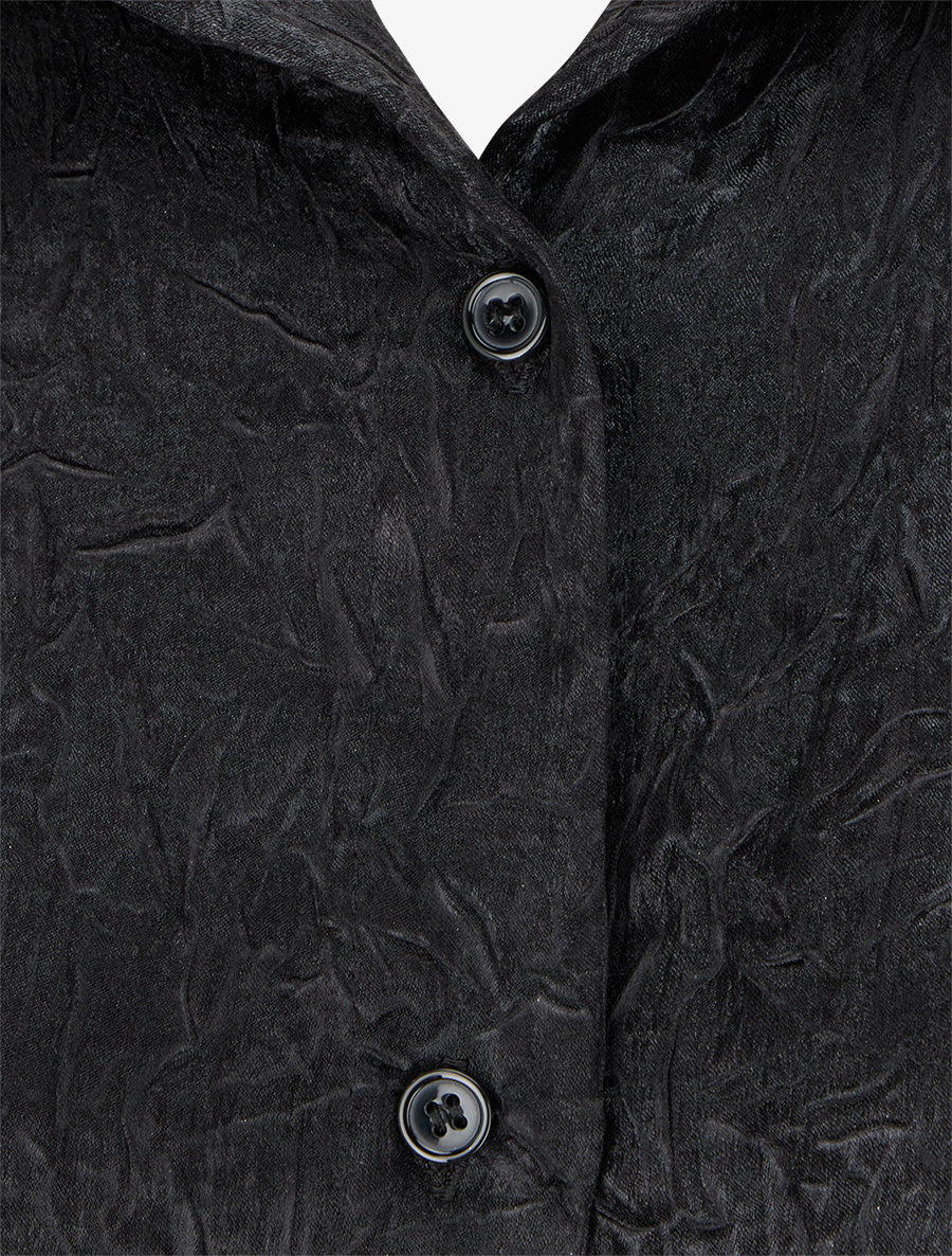 Chemisier irisé à nouer effet froissé - Noir - 3