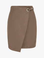 Jupe style portefeuille à oeillet - Marron