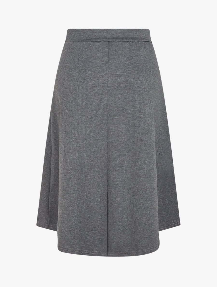 Jupe trapèze à rabats boutonnés - Gris anthracite - 2