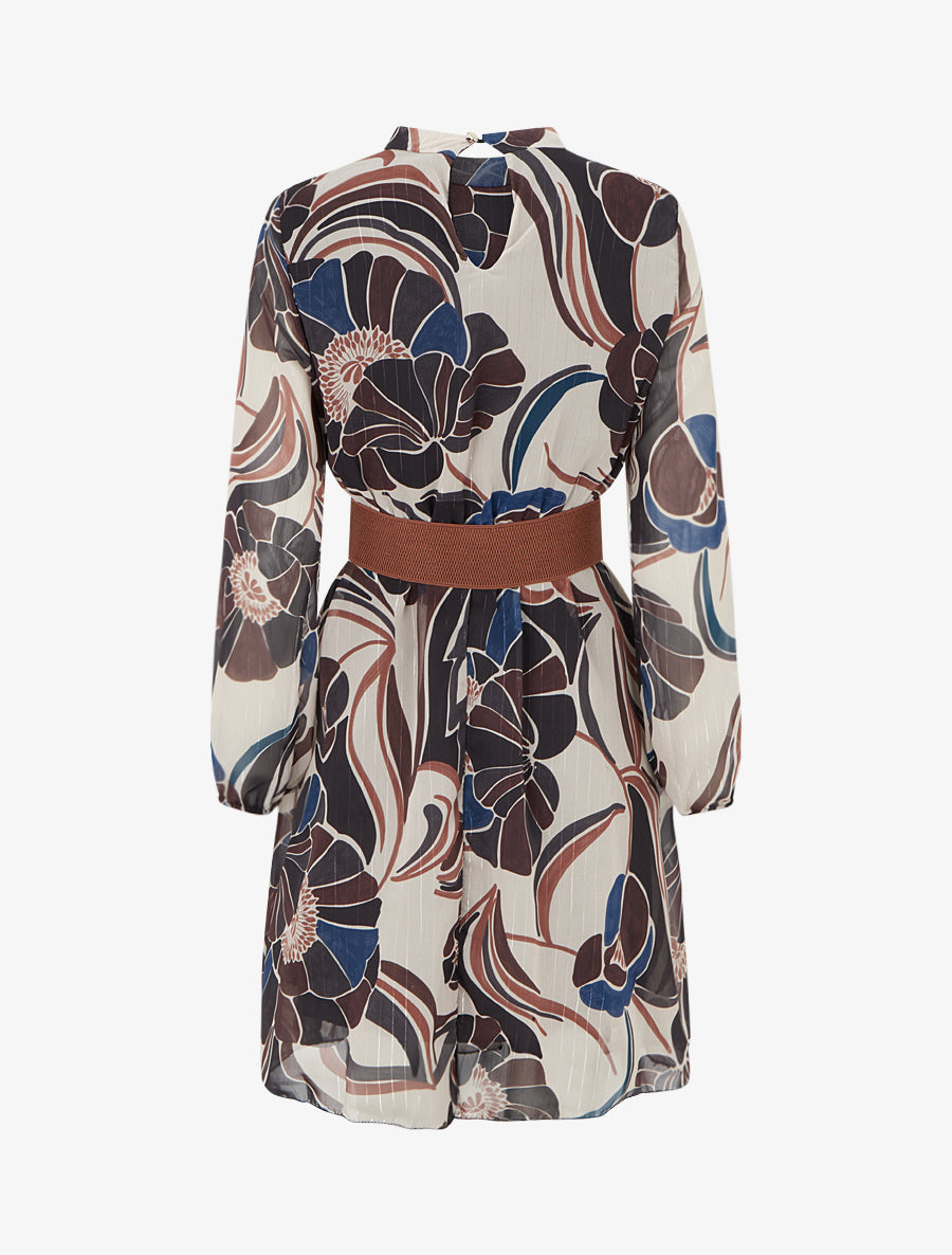 Robe irisée à imprimé floral - Noir - 2